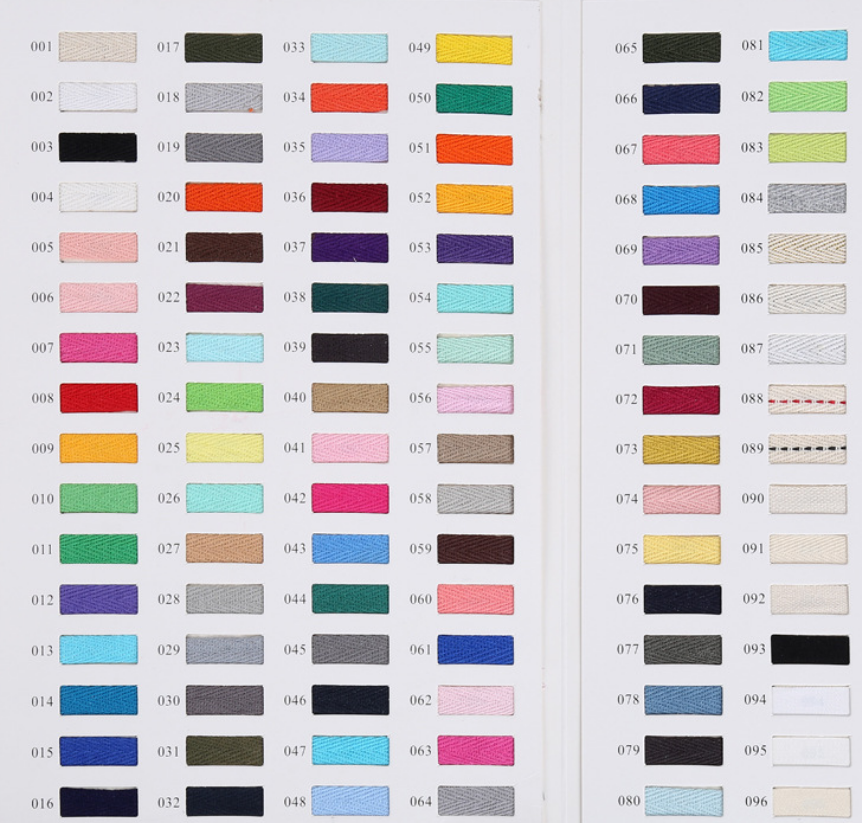 cotton twill ribbon color chart