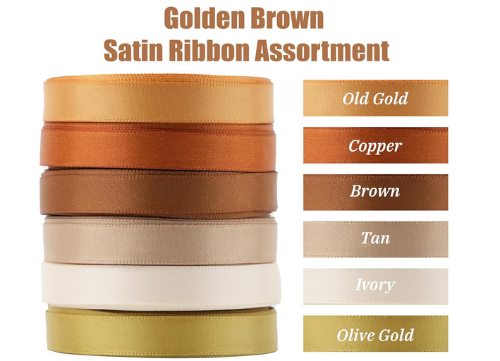 gold color satin ribbon