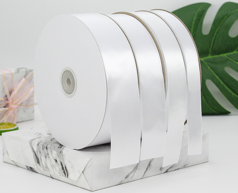 white ribbon satin